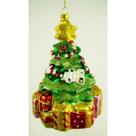 Festive Nutcracker Trimmed Holiday Tree Christmas Ornament Set of 2 - Picture 2 of 8